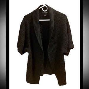 Sutton Cashmere Black Open-Front Sweater  Size Small